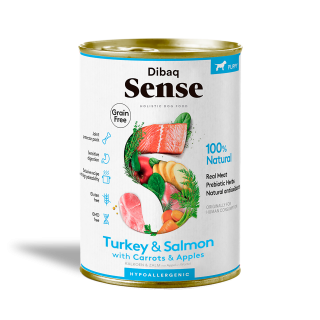 Dibaq Sense Lata Salmón y Pavo Cachorros 0