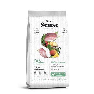 Dibaq Sense Grain Free Pato y Pavo Light or Senior 12 KG
