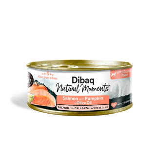 Dibaq Natural Moments 5 Star Esterilizados Salmón con Calabaza 0