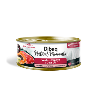 Dibaq Natural Moments 5 Star Esterilizado Ternera con Papaya 0