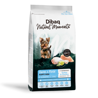 Dibaq Natural Moments 5 Star Pavo y Pollo Cachorro razas pequeñas 2 KG