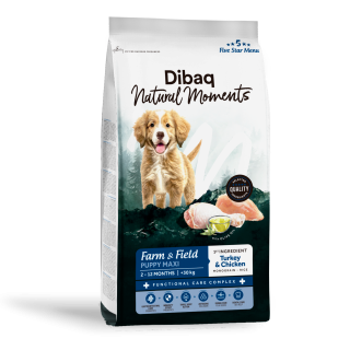 Dibaq Natural Moments 5 Star Pavo y Pollo Cachorro razas grandes 12 KG